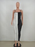 Sexy Contrast Strap Bodycon Jumpsuit