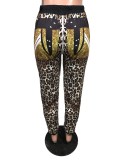 Plus Size Sequins Leopard Track Pants