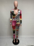 Sexy Tie Dye Leopard V-Neck Bodycon Jumpsuit