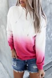 Autumn Gradient Loose Pocket Hoodie Top with Full Sleeves