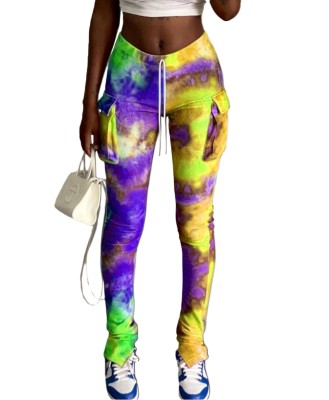 Casual Tie Dye Pocket Trousers