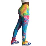 Casual Tie Dye Pocket Trousers