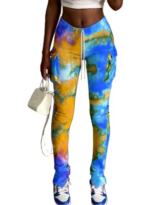 Casual Tie Dye Pocket Trousers