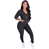 Autumn Sports 2PC Matching Zipper Tracksuit