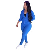 Autumn Sports 2PC Matching Zipper Tracksuit