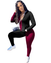 Autumn Contrast Tight Zipper Tracksuit