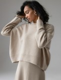 Autumn Winter Solid Color Pullover Loose Sweater