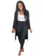 Solid Plain Knitted Pants and Long Cardigan Set