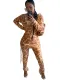 Autumn Leopard Print Strings Shirt and Pants Set