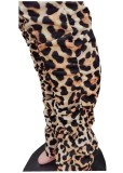 Leopard Print Long Sleeve Hoodie Tracksuit