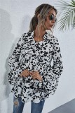 Autumn Fit and Flare Print Shirt with Wide Sleeves