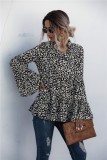 Autumn Fit and Flare Print Shirt with Wide Sleeves