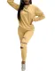 Autumn Solid Color Casual Zipped Shirt and Pants Set