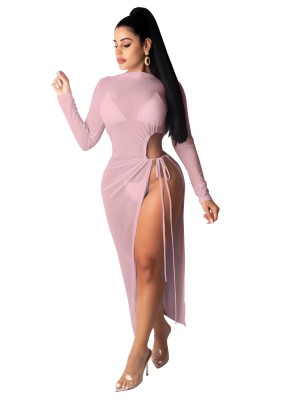 Sexy See Through Side Slit Long Party Dress