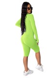 Sports Fitness Long Sleeve Print Letter Bodycon Rompers