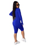 Sports Fitness Long Sleeve Print Letter Bodycon Rompers