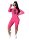 Sports Fitness Long Sleeve Print Letter Bodycon Rompers