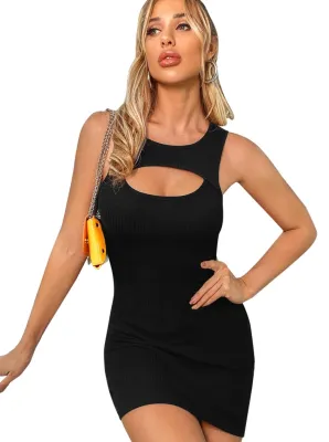 Sexy Black Cutout Sleeveless Mini Dress