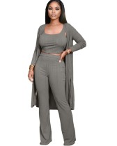 Autumn Matching 3PC Ribbed Pants Set