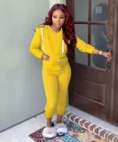Long Sleeve Blank Pocketed Hoody Sweatsuit