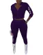Autumn Letter Print Velvet Hoodie Tracksuit