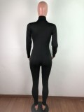 Autumn Fitness Zip Up Long Sleeve Sporty Jumpsuit