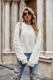 Autumn Solid Plain Pullover Round Neck Loose Sweater