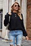 Autumn Solid Plain Pullover Round Neck Loose Sweater