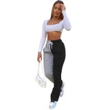 Stylish High Waist Contrast Track Pants