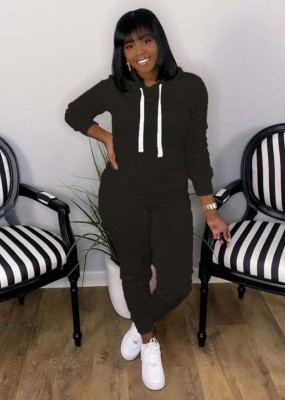 Long Sleeve Blank Hoody Sweatsuit with Front Pocket