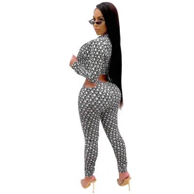 Autumn Party Sexy Print 3PC Pants Set