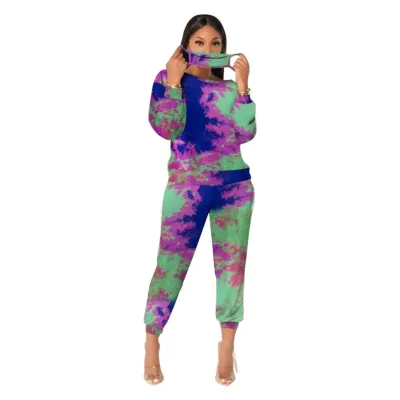 Autumn Two Piece Matching Tie Dye Lounge Set