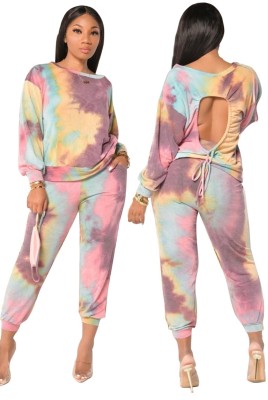 Autumn Two Piece Matching Tie Dye Lounge Set