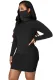 Autumn Solid Color Long Sleeve Mini Dress with Face Cover