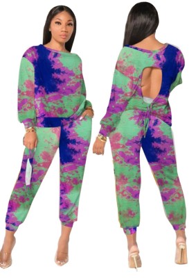 Autumn Two Piece Matching Tie Dye Lounge Set