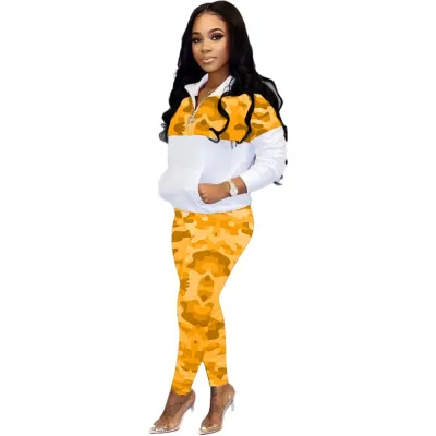 Autumn Camou Print Long Sleeve Sweatsuit