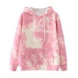 Winter Tie Dye Pocketed Hoodie Top