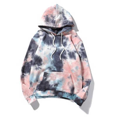 Winter Tie Dye Pocketed Hoodie Top