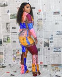 Autumn Africa Print Colorful Two Piece Pants Set