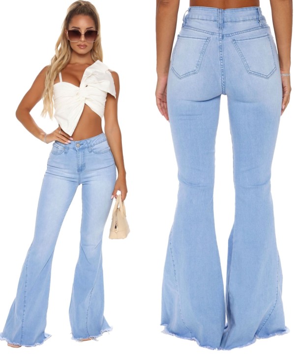 Light Blue High Waist Flare Jeans