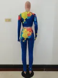 Autumn Paints Matching Sexy Tight Crop Top and Pants Set