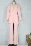 Autumn Solid Color Matching Blazer and Pants Suit