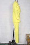 Autumn Solid Color Matching Blazer and Pants Suit