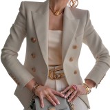 Western Autumn Solid Color Office Blazer