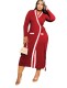 Africa Autumn Ribbed Long Wrap Dress