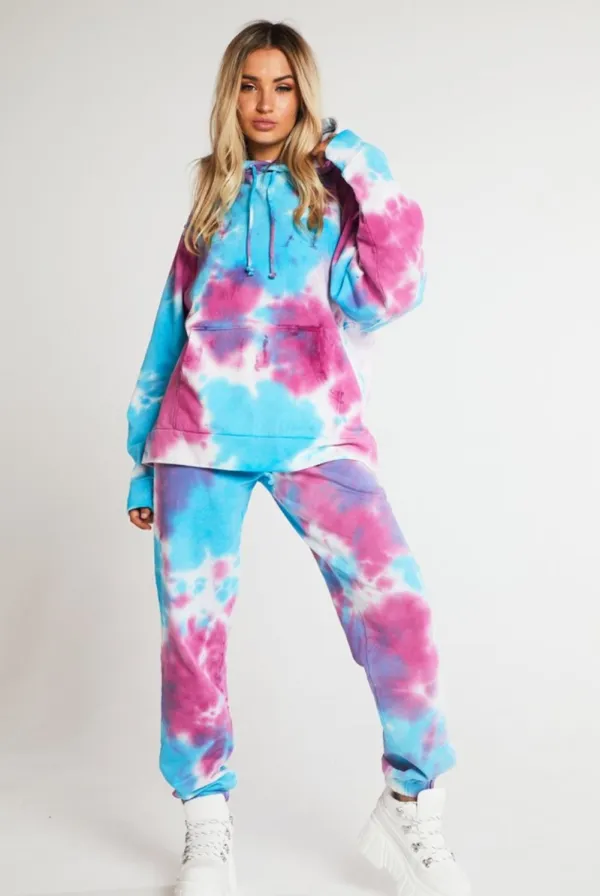 Autumn Street Style Tie Dye Hoodie Pants Set