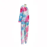 Autumn Street Style Tie Dye Hoodie Pants Set