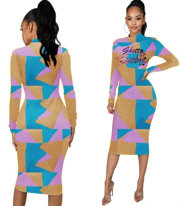 Autumn Party Sexy Colorful Midi Dress