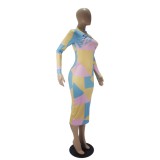 Autumn Party Sexy Colorful Midi Dress