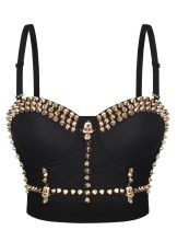 Party Sexy Rivets Straps Crop Top